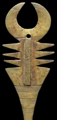 Ancient African brass hair pin.