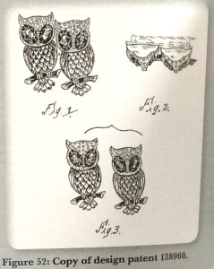 "Hoots" submission design from Classic American Costume Jewelry Volume 2, Identification and Value Guide, by Jacqueline Rehmann.