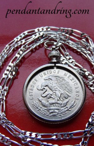 MEXICAN EAGLE COIN SILVER QUARTER Pendant