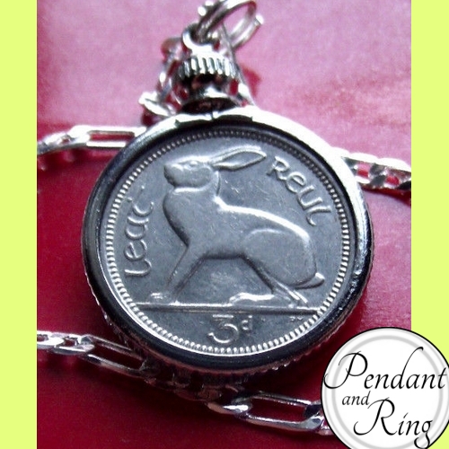 rabbit bunny coin pendant