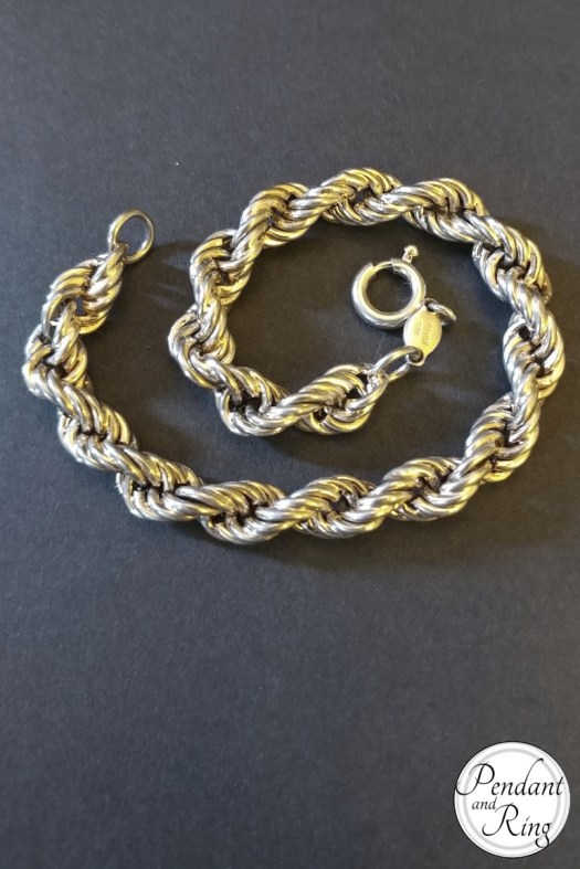 Vintage Silver Rope Bracelet