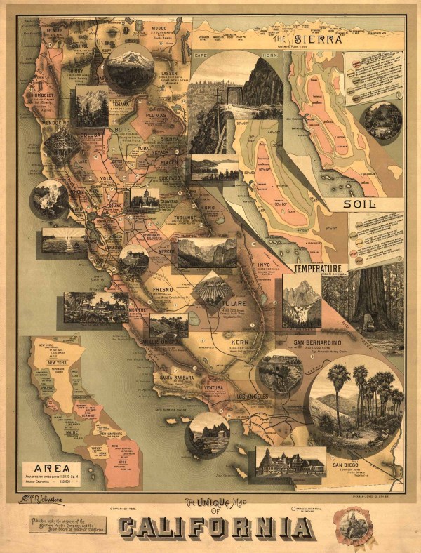 Antique map of California.