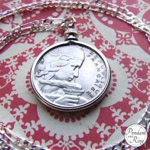 French Girl Coin Pendant