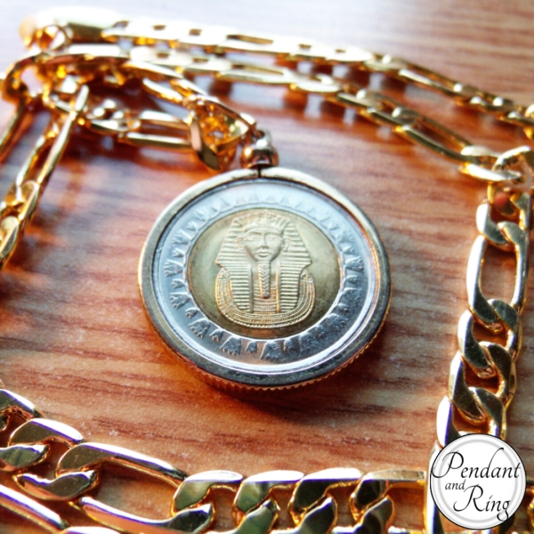 King Tut coin necklace, Egyptian Coin Necklace