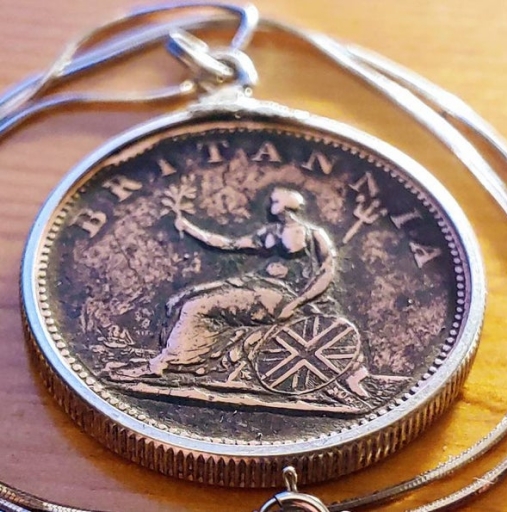 1806 English Britannia Coin Pendant