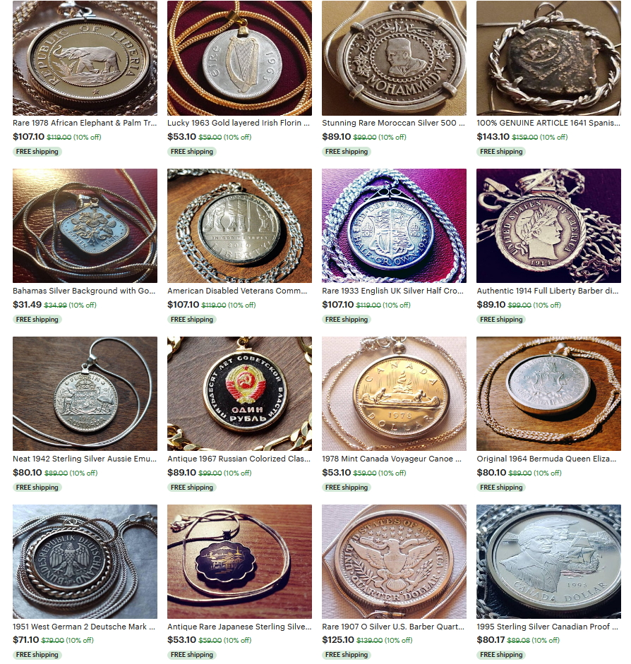 Pendant and Ring, Coin Pendants on Etsy: Pendantandring