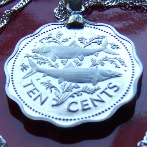 Bahamas Two Fish Coin Pendant Necklace https://www.ebay.com/itm/232923540902