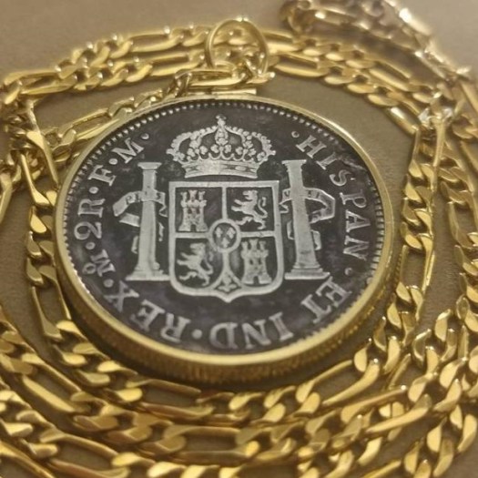 colonial spanish coin pendant