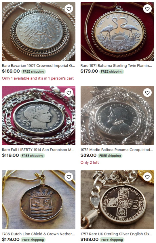 Pendant and Ring coin pendant necklace jewelry etsy