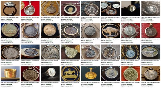 coin necklace pendant jewelry hammered ring