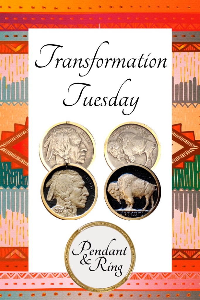 coin necklace native american indian buffalo