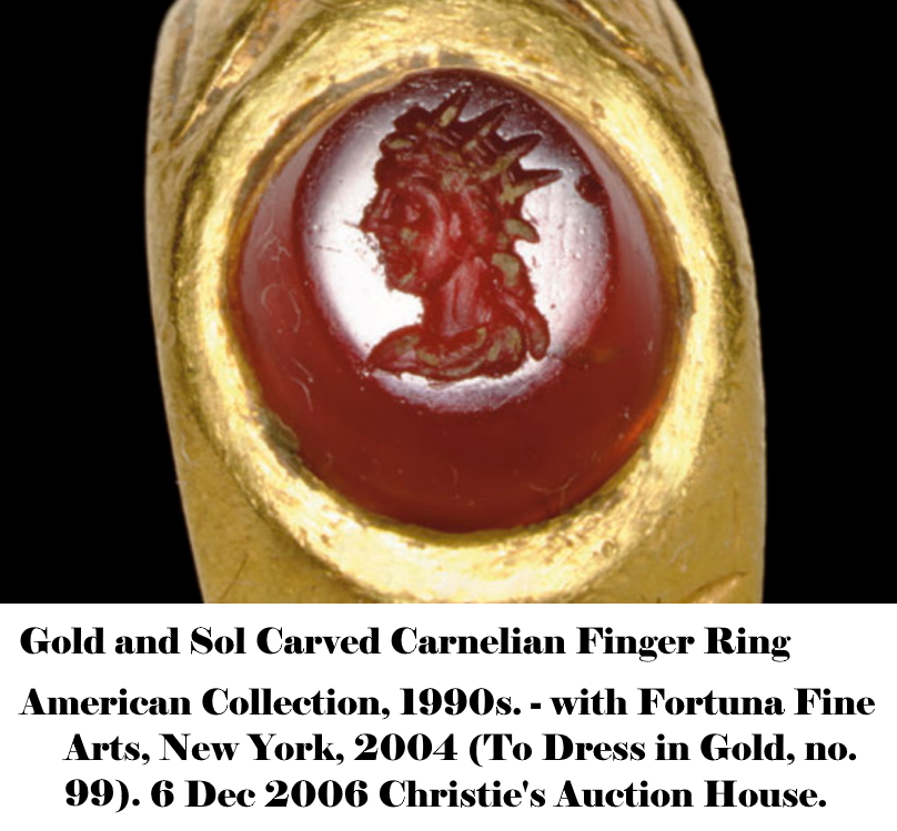 2nd century, gold finger ring with carved carnelian stone. history of jewelry, most iconic jewelry, second century jewelry